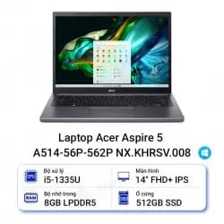 Laptop Acer Aspire 5 A514 56P 54TN - NX.KHRSV.004 (i5 1335U, 8GB, 512GB, WUXGA, Win11) - 17