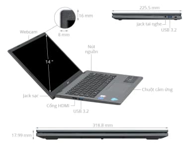 Laptop Acer Aspire 5 A514 56P 54TN - NX.KHRSV.004 (i5 1335U, 8GB, 512GB, WUXGA, Win11) - 5