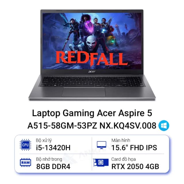 So sánh giá Laptop Acer Gaming Aspire A515 58GM 53PZ - NX.KQ4SV.008 (i5 13420H, 8GB, 512GB, RTX 2050 4GB, Full HD, Win11) rẻ nhất? - Ảnh 11
