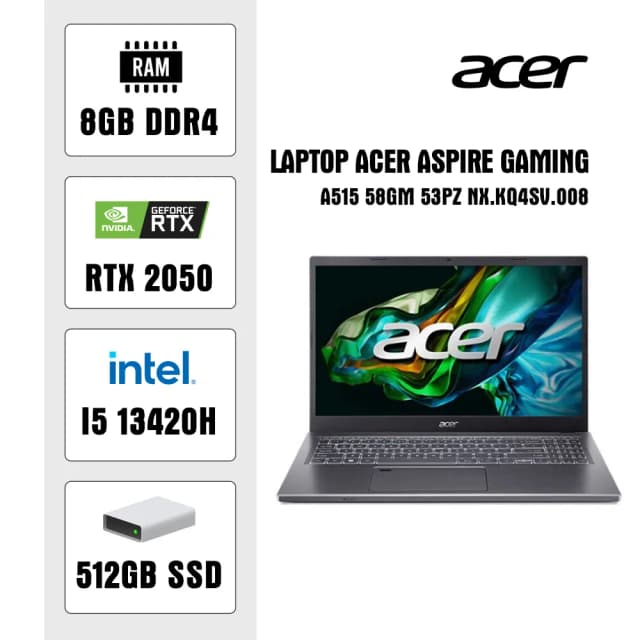 So sánh giá Laptop Acer Gaming Aspire A515 58GM 53PZ - NX.KQ4SV.008 (i5 13420H, 8GB, 512GB, RTX 2050 4GB, Full HD, Win11) rẻ nhất? - Ảnh 15
