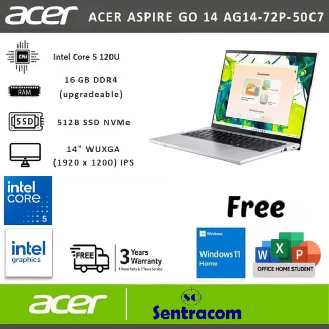 Top 1 so sánh giá Laptop Acer Aspire Go 14 AG14-72P-54DF - NX.JSBSV.009 (Core 5 120U, 16GB, 512GB, Full HD+, Win11) - Tìm sản phẩm giá rẻ nhất - Ảnh 11