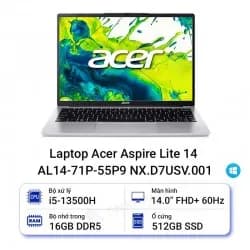 So sánh giá Laptop Acer Aspire Lite 14 AL14 71M 52GQ - NX.J4ASV.001 (i5 12500H, 16GB, 512GB, Full HD+, Win11) rẻ nhất? - Ảnh 10