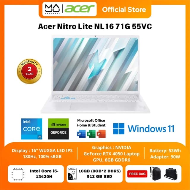Top 1 so sánh giá Laptop Acer Gaming Nitro Lite 16 NL16 71G 71UJ - NH.D59SV.002 (i7 13620H, 16GB, 512GB, RTX 3050 6GB, Full HD+ 165Hz, Win11) - Tìm sản phẩm giá rẻ nhất - Ảnh 22