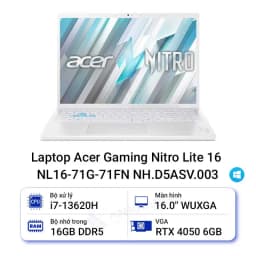 Laptop Acer Nitro Lite NL16-71G-71FN - NH.D5ASV.003 (i7 13620H, 16GB, 512GB, RTX 4050 6GB, FHD+ 180Hz, Win11) - Giá rẻ nhất hôm nay - Ảnh 9