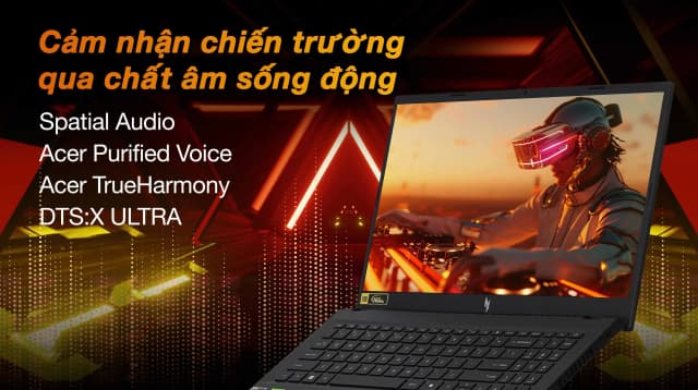 Laptop Acer Gaming Nitro V 15 ANV15 41 R1JY - NH.QPFSV.001 (R5 6600H, 16GB, 512GB, RTX 3050 6GB, Full HD 165Hz, Win11) - 16