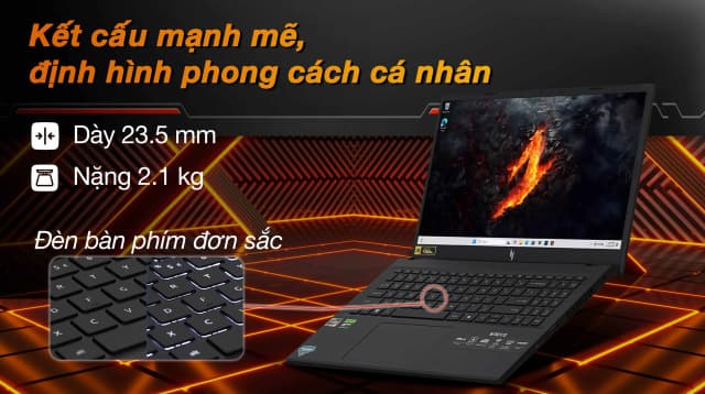 Laptop Acer Gaming Nitro V 15 ANV15 41 R1JY - NH.QPFSV.001 (R5 6600H, 16GB, 512GB, RTX 3050 6GB, Full HD 165Hz, Win11) - 18