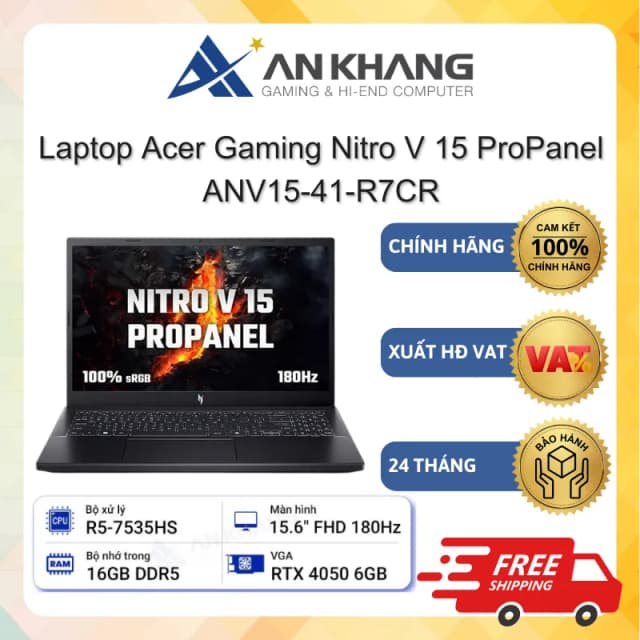 Top 1 so sánh giá Laptop Acer Gaming Nitro ProPanel ANV15 41 R7CR - NH.QPESV.003 (R5 7535HS, 16GB, 512GB, RTX 4050 6GB, Full HD 180Hz, Win11) - Tìm sản phẩm giá rẻ nhất - Ảnh 6