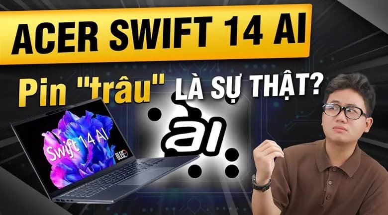 Laptop Acer Swift AI SF14 51 53P9 - NX.J2KSV.002 (Ultra 5 226V, 16GB, 1TB, 2.8K OLED 90Hz, Win11) - Giá rẻ nhất hôm nay - Ảnh 2