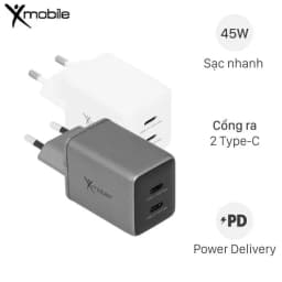 Sạc nhanh 2 cổng Type-C QC3.0 PD 45W Xmobile DS052EA - Giá rẻ nhất hôm nay - Ảnh 1