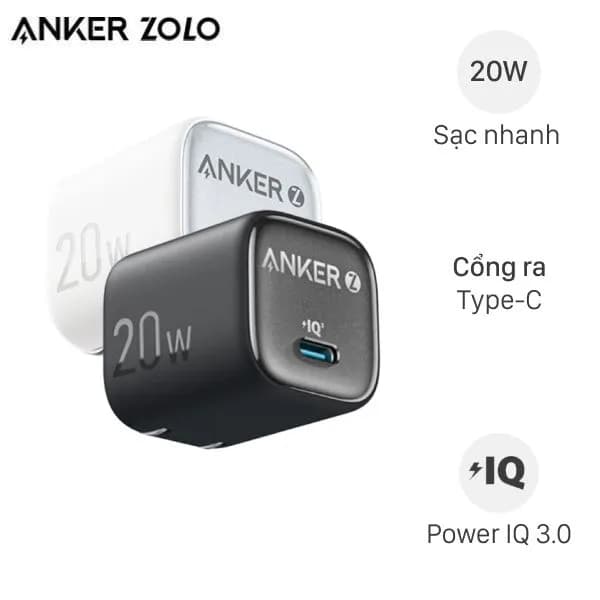 Sạc nhanh Type-C 20W Anker Zolo A2699 - Giá rẻ nhất hôm nay - Ảnh 1