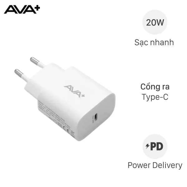 Sạc nhanh Type-C 20W AVA+ CS-CHG078 - Giá rẻ nhất hôm nay - Ảnh 1