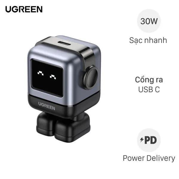 Sạc nhanh Type-C PD 30W Ugreen Robot Uno CD359 15550 - Giá rẻ nhất hôm nay - Ảnh 1