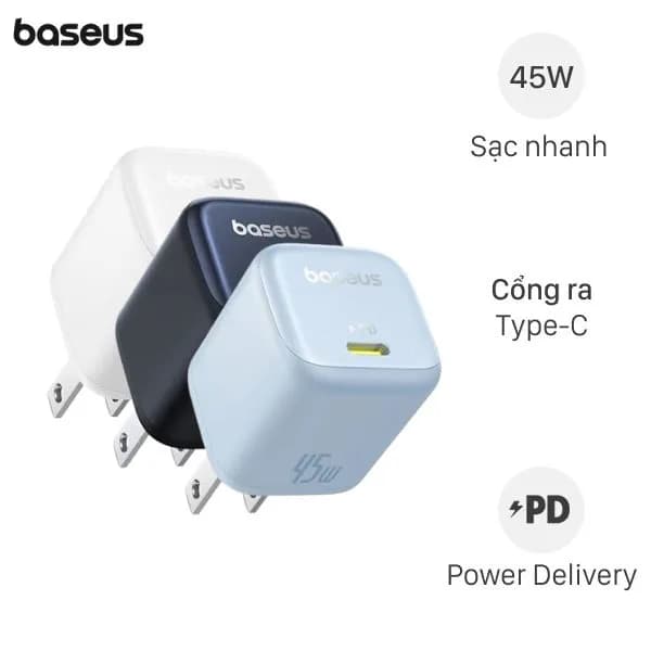 Sạc nhanh Type-C PD 45W Baseus PicoGo CCGAN45CS - Giá rẻ nhất hôm nay - Ảnh 1