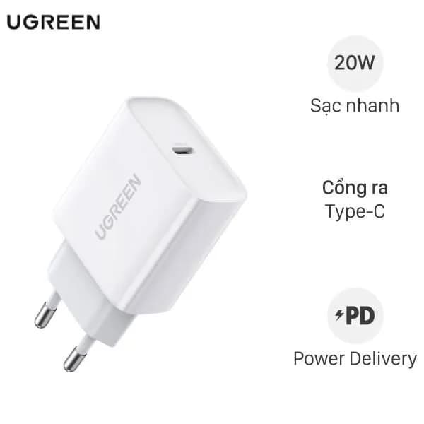 Sạc nhanh Type-C QC4.0+ PD 20W Ugreen CD137 60450 - Giá rẻ nhất hôm nay - Ảnh 1