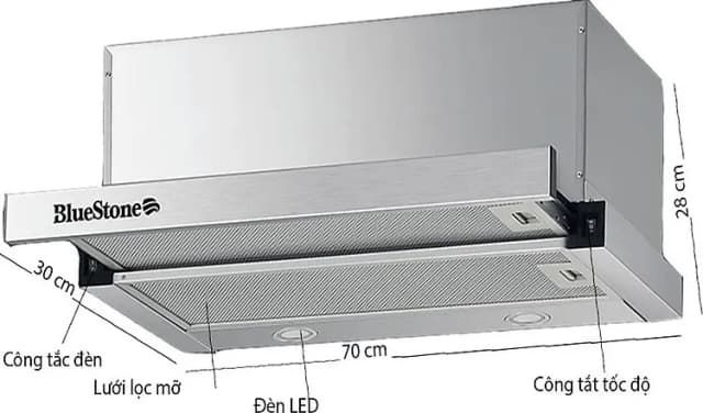 So sánh giá Máy hút mùi âm tủ BlueStone HOB-8725 rẻ nhất? - Ảnh 4