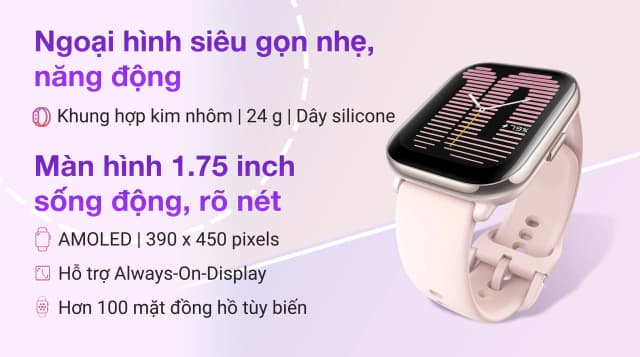 So sánh giá Amazfit Active 42.3mm dây silicone rẻ nhất? - Ảnh 4