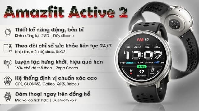 So sánh giá Amazfit Active 2 43.9mm dây silicone rẻ nhất? - Ảnh 7