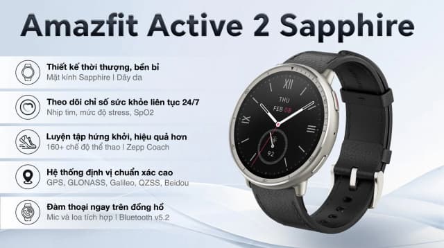 So sánh giá Amazfit Active 2 Sapphire 43.9mm dây da rẻ nhất? - Ảnh 4