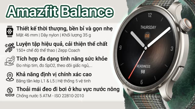 So sánh giá Amazfit Balance 46mm dây nylon rẻ nhất? - Ảnh 2
