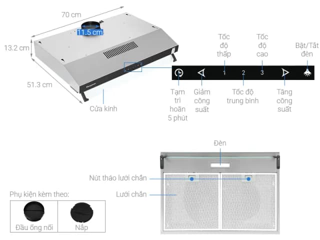 So sánh giá Máy hút mùi áp tường Kangaroo KG70RS rẻ nhất? - Ảnh 7