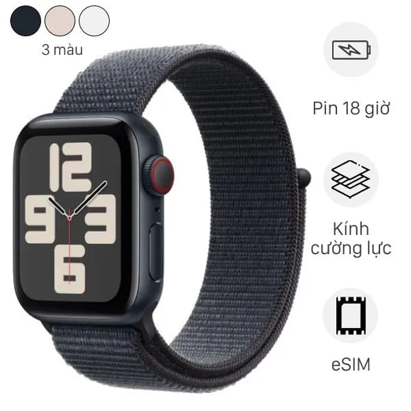 Apple Watch SE 2 GPS + Cellular 44mm viền nhôm dây vải - Ảnh 1