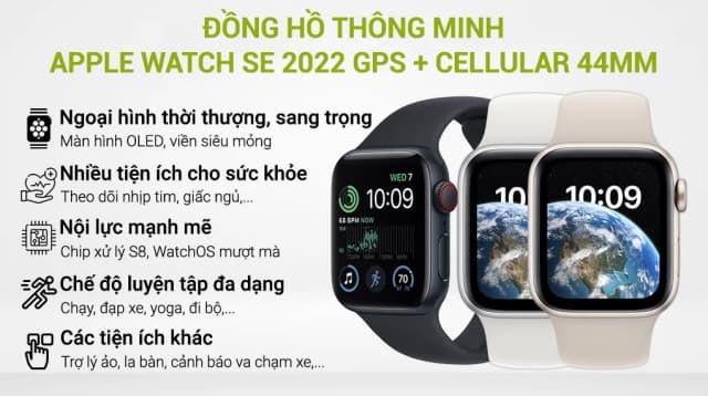 Top 1 so sánh giá Apple Watch SE 3 GPS + Cellular 44mm viền nhôm dây thể thao - Tìm sản phẩm giá rẻ nhất - Ảnh 14