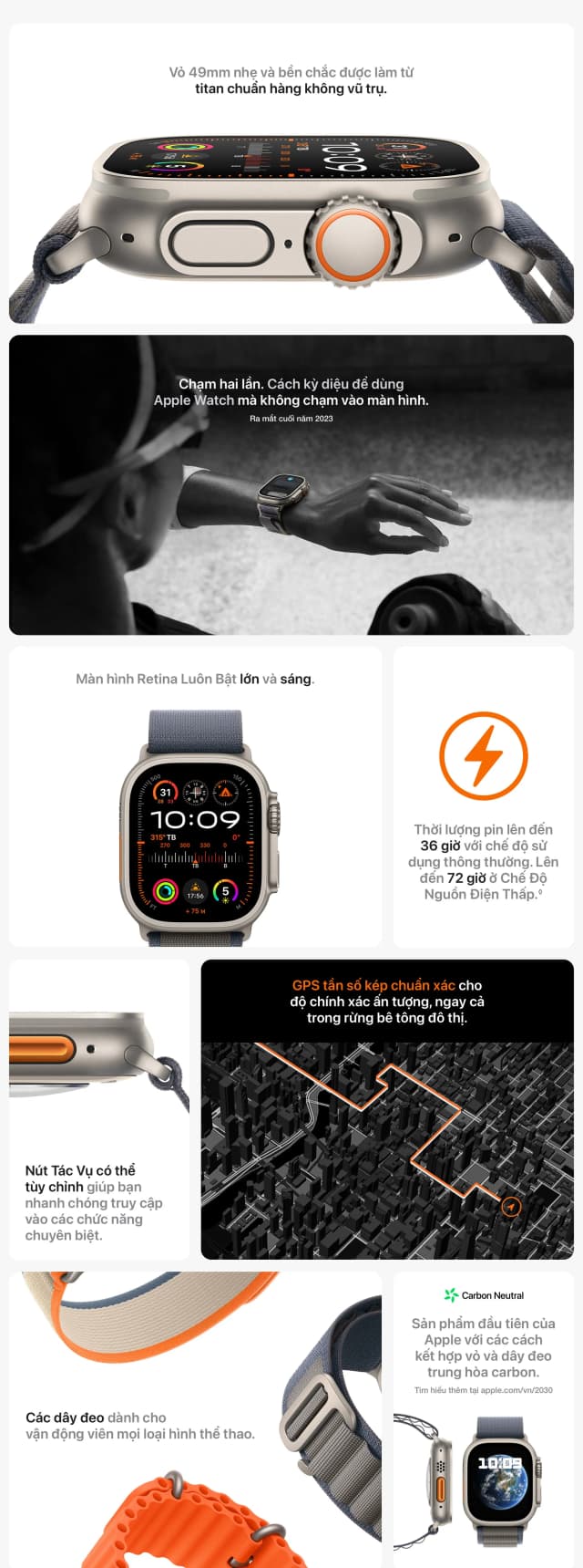 Top 1 so sánh giá Apple Watch Ultra 2 GPS + Cellular 49mm viền Titanium dây Ocean - Tìm sản phẩm giá rẻ nhất - Ảnh 17