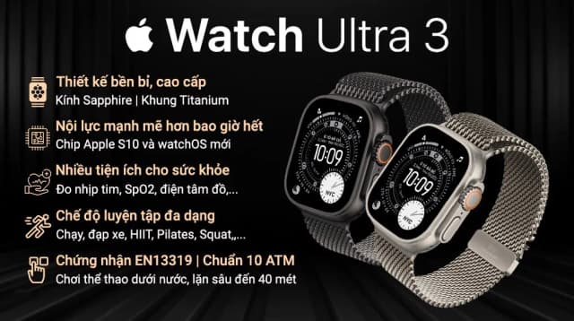 So sánh giá Apple Watch Ultra 3 GPS + Cellular 49mm viền Titanium dây Milan rẻ nhất? - Ảnh 4