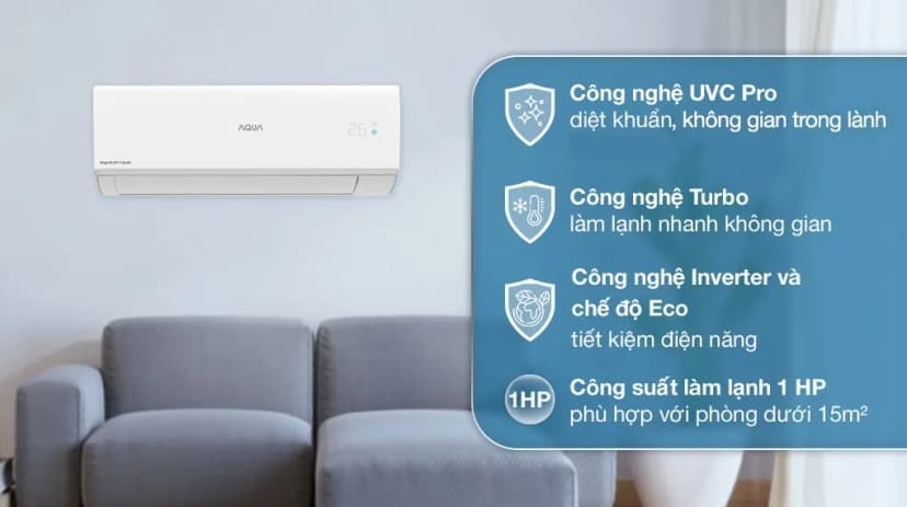 Máy lạnh AQUA Inverter 1 HP AQA-RUV10RB2 - Giá rẻ nhất hôm nay - Ảnh 6