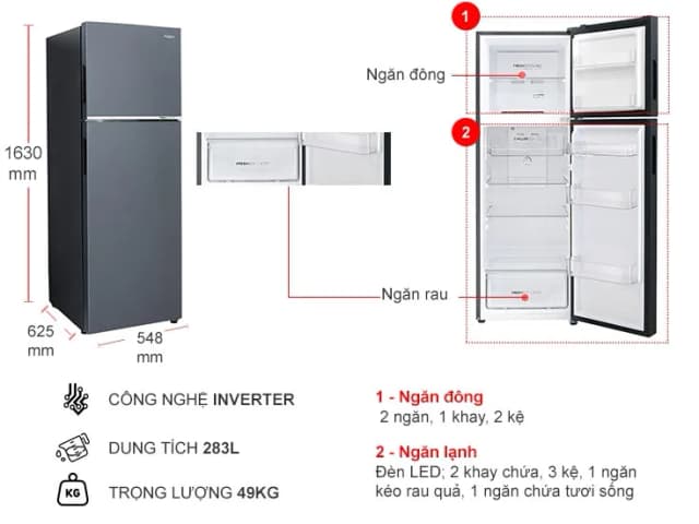 So sánh giá Tủ lạnh Aqua Inverter 283 lít AQR-T299FA(SL) rẻ nhất? - Ảnh 5