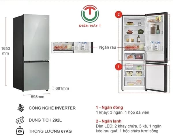 So sánh giá Tủ lạnh Aqua Inverter 292 lít AQR-B350MA(GM) rẻ nhất? - Ảnh 16