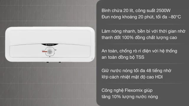 So sánh giá Máy nước nóng gián tiếp Ariston 20 lít 2500W SL2 20 R 2.5FE - MT rẻ nhất? - Ảnh 5