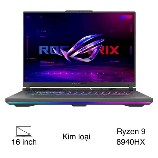 Laptop Asus Gaming ROG Strix G16 G614PH - S5101W (R9 8940HX, 16GB, 512GB, RTX 5050 8GB, WQXGA 240Hz, Win11) - Ảnh 9