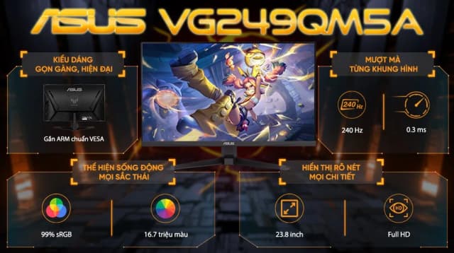 So sánh giá Màn hình Gaming Asus TUF VG249QM5A 23.8 inch FHD/IPS/240Hz/0.3ms rẻ nhất? - Ảnh 6