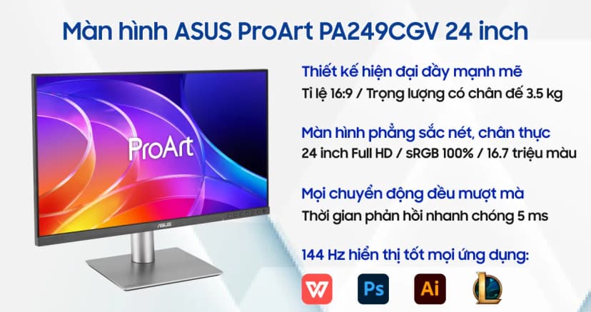 So sánh giá Màn hình Asus ProArt PA249CGV (24 inch Full HD, IPS, 144Hz, 5ms) - Tìm sản phẩm giá rẻ nhất - Ảnh 10