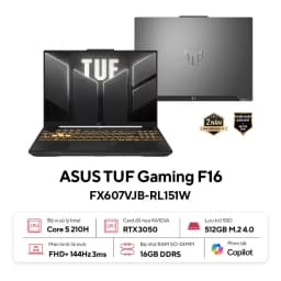 Laptop Asus TUF Gaming F16 FX607VJB - RL151W (Core 5 210H, 16GB, 512GB, RTX 3050 6GB, Full HD+, 144Hz, Win11) - Giá rẻ nhất hôm nay - Ảnh 1