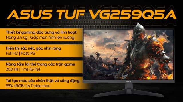 So sánh giá Màn hình Gaming Asus TUF VG259Q5A 24.5 inch FHD/IPS/200Hz/1ms rẻ nhất? - Ảnh 3