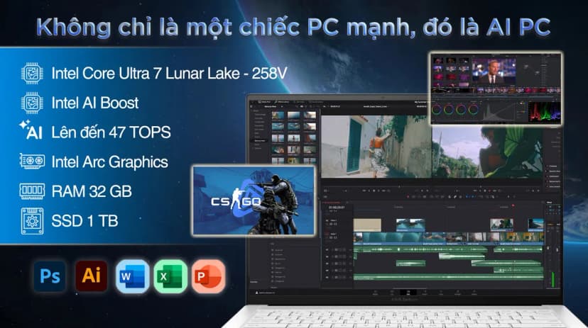 Laptop Asus Zenbook S 14 UX5406SA - PV140WS (Ultra 7 258V, 32GB, 1TB, 2.8K OLED 120Hz, OfficeHS, Win11) - Giá rẻ nhất hôm nay - Ảnh 3