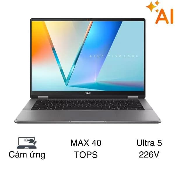 Laptop Asus Vivobook 14 Flip TP3407SA - SG349W (Ultra 5 226V, 16GB, 512GB, WUXGA OLED, Cảm ứng, Win11) - Giá rẻ nhất hôm nay - Ảnh 1