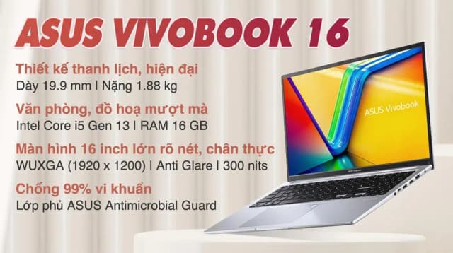 Top 1 so sánh giá Laptop Asus Vivobook 16 X1605VA - MB360W (i5 1335U, 16GB, 512GB, WUXGA, Win11) - Tìm sản phẩm giá rẻ nhất - Ảnh 3