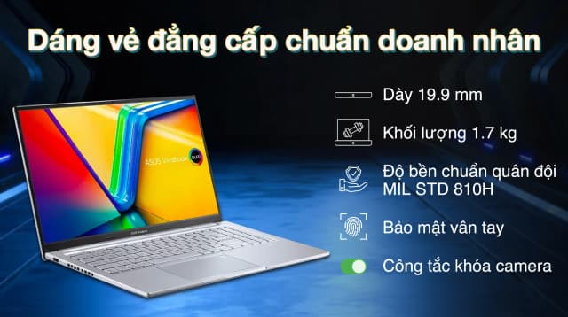 Laptop Asus Vivobook 15 OLED A1505VA - MA515WS (i5 13420H, 16GB, 512GB, 2.8K OLED 120Hz, OfficeH24+365, Win11) - 2