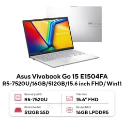 Laptop Asus Vivobook Go 15 E1504FA - BQ350W (R5 40, 16GB, 512GB, Full HD, Win11) - Giá rẻ nhất hôm nay - Ảnh 3