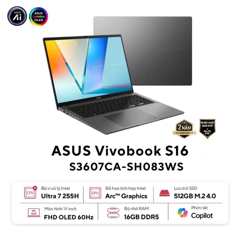 So sánh giá Laptop Asus Vivobook S16 S3607CA - SH083WS (Ultra 7 255H, 16GB, 512GB, Full HD OLED, OfficeH24+365, Win11) - Tìm sản phẩm giá rẻ nhất - Ảnh 10