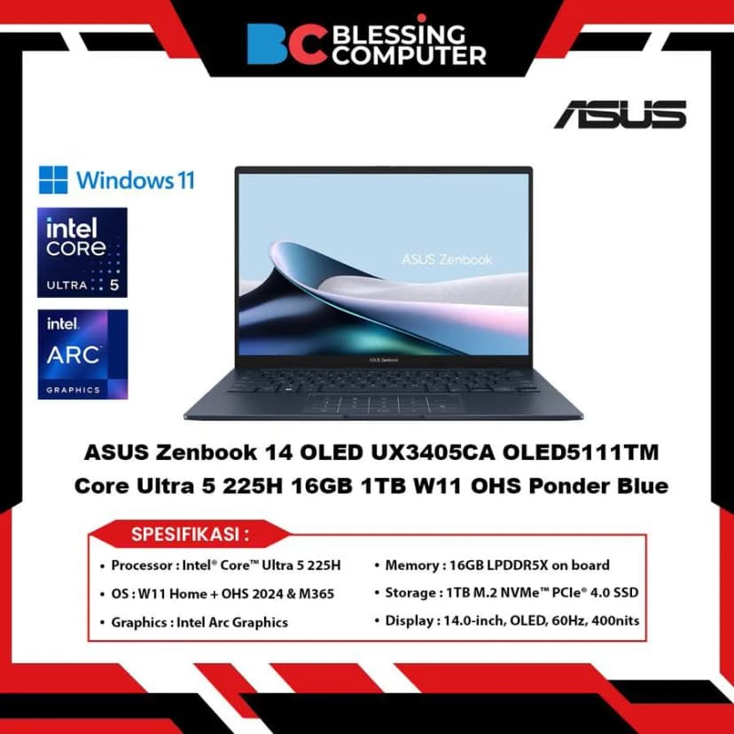 So sánh giá Laptop Asus ZenBook 14 UX3405CA - ST628W (Ultra 5 225H, 16GB, 512GB, 3K OLED 120Hz, Win11) - Tìm sản phẩm giá rẻ nhất - Ảnh 9