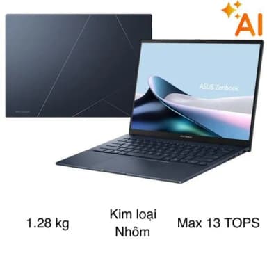 Laptop Asus Zenbook 14 UX3405CA - PZ187WS (Ultra 5 225H, 16GB, 512GB, 2.8K OLED 120Hz, Cảm ứng, OfficeH24+365, Win11)