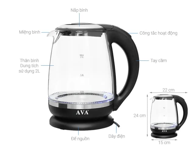 Top 1 so sánh giá Bình đun siêu tốc AVA 2 lít HHB2018 - Tìm sản phẩm giá rẻ nhất - Ảnh 2