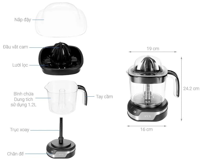 So sánh giá Máy vắt cam AVA 40W D-8026A - Tìm sản phẩm giá rẻ nhất - Ảnh 2