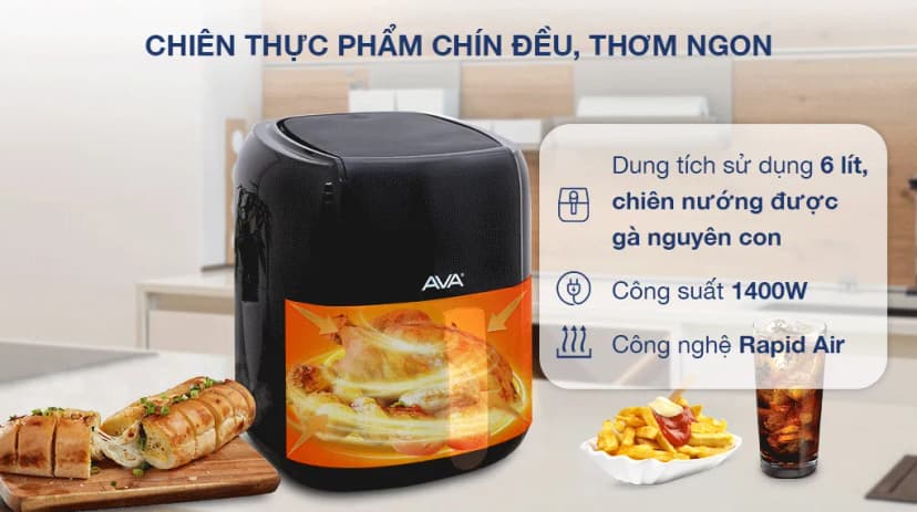 So sánh giá Nồi chiên không dầu AVA BF502A 6 lít - Tìm sản phẩm giá rẻ nhất - Ảnh 2
