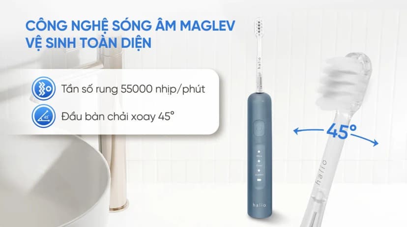 Bàn chải điện Halio Wave Sonic Smoky Sky - Giá rẻ nhất hôm nay - Ảnh 3