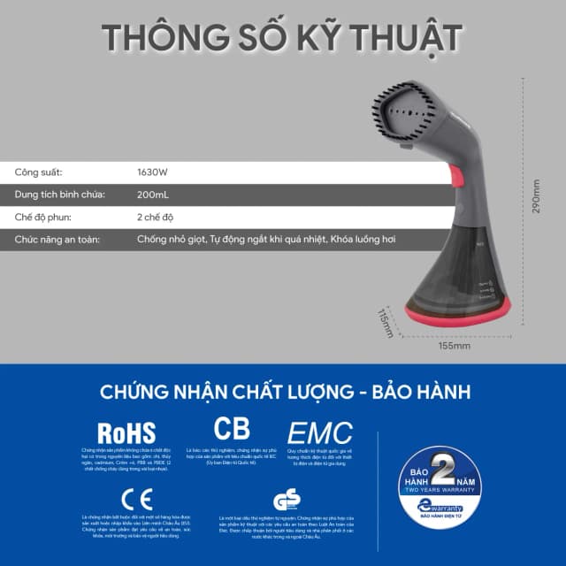 Top 1 so sánh giá Bàn ủi hơi nước cầm tay Bluestone GSB-4018 1200W - Tìm sản phẩm giá rẻ nhất - Ảnh 10